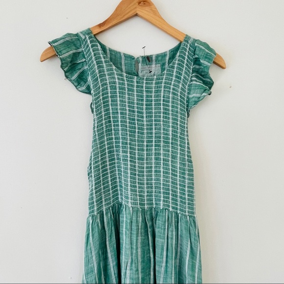 Free People Butterflies Chambray Midi Dress - Green - Picture 9 of 9